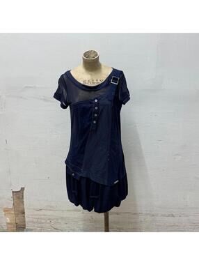 Vintage La Mode Est À Vous Avant-Garde Navy Mini Dress